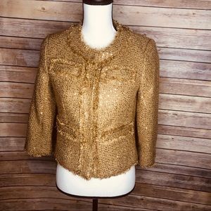 Gold  Sparkle Tweed  Michael Kors  Blazer